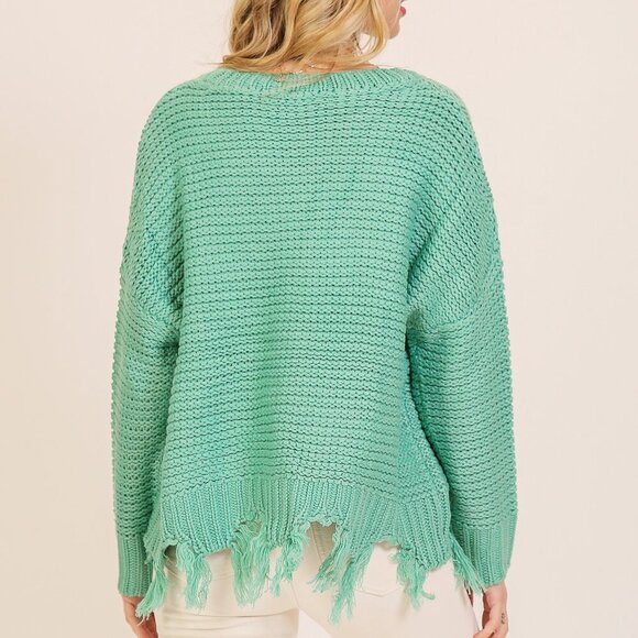 LUMIERE OVER SIZE CABLE KNIT SWEATER SIZE MEDIUM - Picture 4 of 5